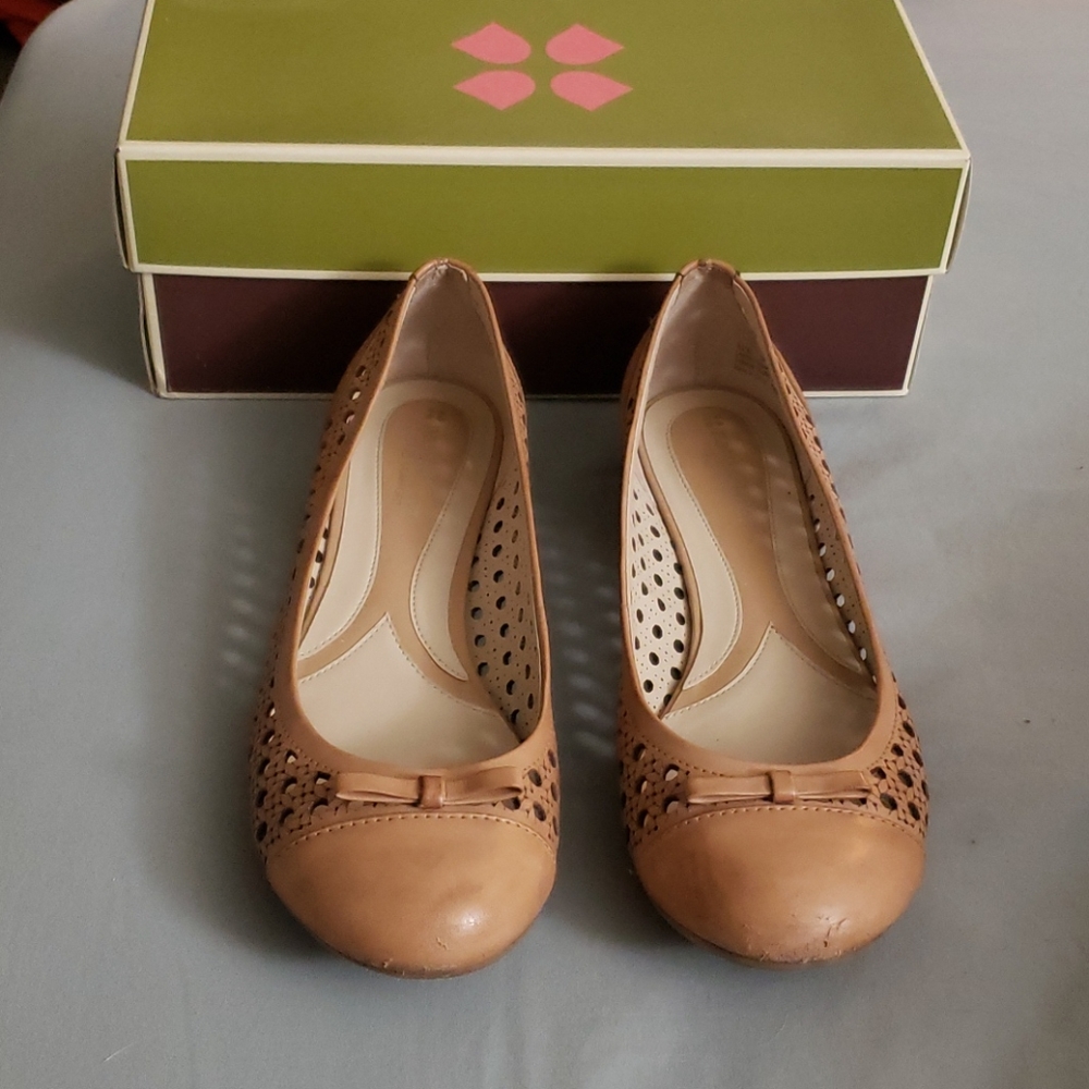 Beige flats